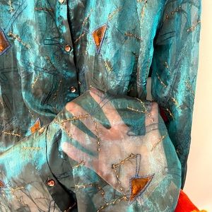 Chico’s Designs Womens button up Shirt size 1